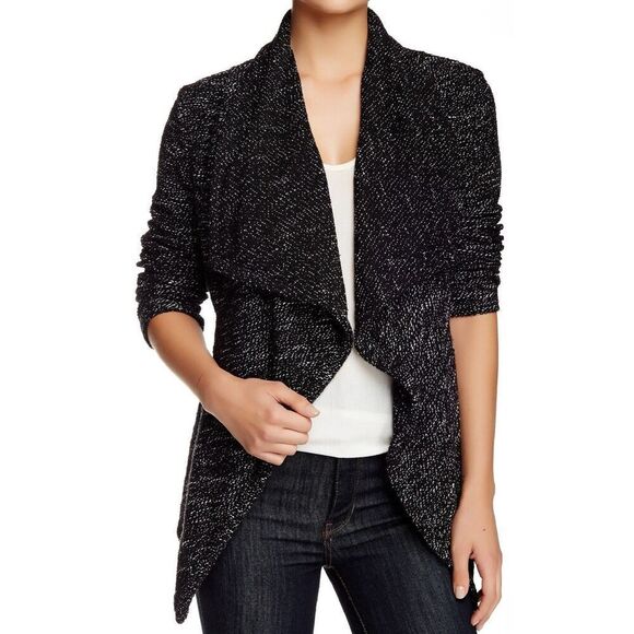 ✨BNCI by Blanc Noir Women's Textured Tweed Drape Sz Small Jacket✨ - Picture 1 of 7
